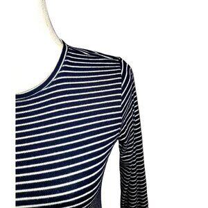 Hollister Blue & White Long Sleeve Slim Tee w/Metal Logo - Size S